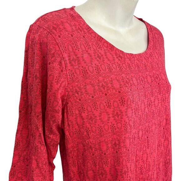 Toad & Co Womens Organic Cotton Stretch Knit Print Pockets Top Shirt sz S - Picture 4 of 16